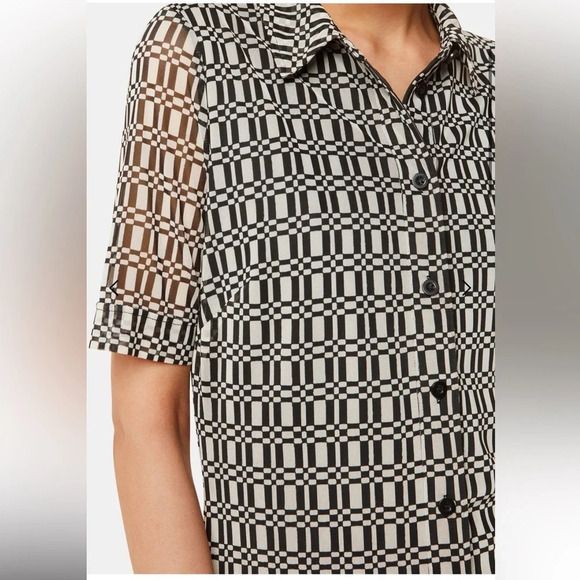 Whistles Link Check Mesh Shirt Dress Black/Multi NWT size 16 - Picture 15 of 15